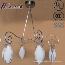 Livingroom Six Lights Opal White Glass Flower Shape Chandelier